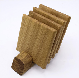 Posavasos de madera para mesa de café, estilo rústico, con soporte, para el hogar o restaurante, con grabado de logotipo. - Product Image 6
