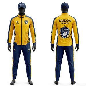 Survêtement de rugby pour femmes, 280 GSM, polyester interlock, jaune marine, design à panneaux latéraux, fermeture éclair, logo personnalisé par sublimation - Product Image 1