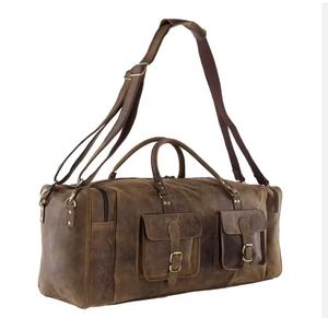 Sac de voyage en cuir véritable grande capacité pour homme – Idéal pour la gym, les week-ends et les séjours d'une nuit - Product Image 1