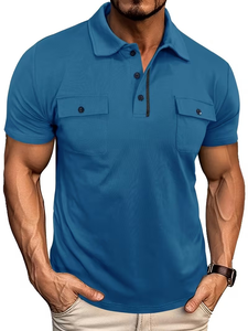 T-shirt de golf à manches courtes pour hommes avec imprimé camouflage personnalisé pour polo avec tissage tricoté respirant Style décontracté de la collection du Bangladesh - Product Image 3
