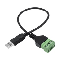 Cable USB 2.0 Tipo-A Macho a Hembra de 5 Pines con Terminales de Tornillo, Trenzado de PVC y Aluminio, Carga Rápida de 3A para Cámara y Computadora