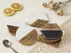 Designer Wood <b>Marble</b> Coaster Handmade Luxury Beverage Cup Holder for Home Restaurant Stylish Decorative Premium Collection - Product Image 5