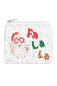 Porte-monnaie de Noël classique fait main avec perles, broderie, logo personnalisé, perles de rocaille, cadeaux promotionnels personnalisés - Product Image 1