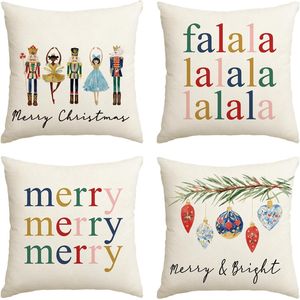 Merry Christmas Nutcracker 18 X 18 Inch <b>Throw</b> Pillow Covers Winter Holiday Party Cushion Case Decoration for Sofa & Couch Set - Product Image 1