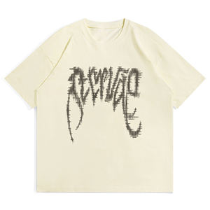 Camisetas Estampadas Unisex de Gran Tamaño, Estilo Americano, para Hombre y Mujer, Holgadas, de Algodón Grueso, Manga Corta, Estilo Hip Hop, para Parejas - Product Image 3