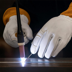 Gants de soudage TIG robustes en cuir de chèvre et de vachette, renforcés, résistants à la chaleur, pour la protection personnelle - Product Image 6