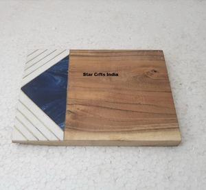 Planche à découper de luxe en bois d'acacia et résine, grande taille, écologique, design moderne, vente en gros - Product Image 6