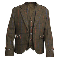 Veste Kilt Casual sur Mesure en Laine Solide Lovat Imperméable Nylon/Cachemire à Col Rabattu pour Hommes Haute Qualité Toutes Tailles
