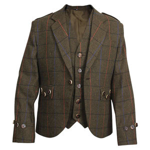 Veste Kilt en Tweed Vert Lovat sur Mesure pour Hommes, Veste en Tweed Argyle de Haute Qualité pour Hommes, Disponible dans Toutes les Tailles - Product Image 1