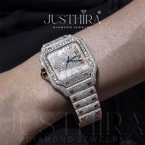 Most Selling <b>Waterproof</b> Moissanite Diamond <b>Watch</b> for <b>Men</b> Luxury Iced Out Wristwatch with Durable Construction Available For Sale - Product Image 5