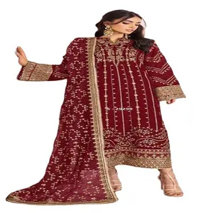 Gaun gaya Arab Pakistan kualitas Premium gaun wanita Salwar Kameez untuk pemasok di seluruh dunia dan eksportir