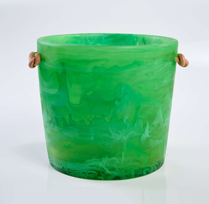 Seau à glace en résine florale bohème avec poignées en corde, étanche et durable, 3L, rond, pour vin et boissons, idéal pour la maison, le bar ou les fêtes - Product Image 4