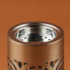 Quemador de incienso (Mabkhara) de metal mate beige al por mayor, estilo moderno Skyline con filigrana, para Bakhoor saudí, Majlis Oud Dakhoon, soporte para incienso. - Product Image 5