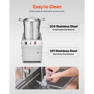 4.3 Quart Food-Grade Stainless Steel Food Processor Machine Vegetable Chopper with 2 Extra S-Curve Blades - Product Image 6