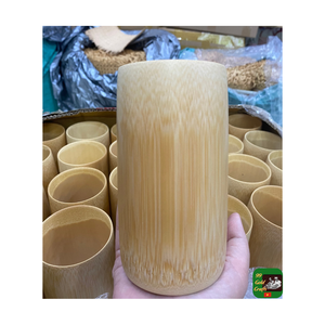 Vaso de Bambú 100% Natural, Ecológico y Hecho a Mano, Reutilizable para Fiestas, Taza Cilíndrica de Bambú Reutilizable para Té, Café y Bebidas - Product Image 1