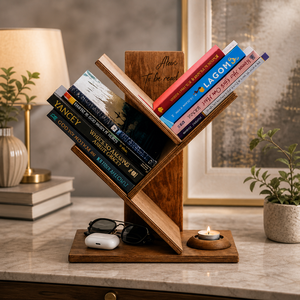 Modern <b>Wall</b> <b>Mounted</b> Wooden Single Book <b>Shelf</b> Organizer | Handmade Durable X-shaped <b>Wall</b> <b>Shelf</b> Space Saving Home Decor Living - Product Image 4