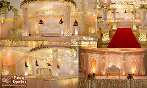 Magnifique mandap de mariage blanc palais style USA, magnifique mandap de mariage royal blanc, mandap de mariage au look adorable style USA - Product Image 2