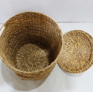Panier de rangement écologique en jacinthe d'eau en forme d'ours, tressé à la main, avec couvercle, pour organiser les jouets d'enfants, décoration de chambre d'enfant - Product Image 2