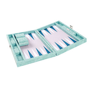 Premium Eco-Friendly Durable Leather <b>Backgammon</b> Board Game <b>Set</b> Classic Design Travel-Foldable Customizable Case High Quality - Product Image 3