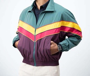 windbreaker retro sports colorblock green purple track anorak <b>jacket</b> windproof <b>waterproof</b> nylon coat outdoor Windbreaker <b>Jackets</b> - Product Image 3