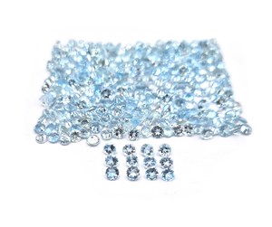 Lot de 100 pierres précieuses de topaze bleue naturelle, taille ronde, 3 mm, certifiées IGI, pour la fabrication de bijoux (pendentif/bracelet/boucles d'oreilles) - Product Image 5