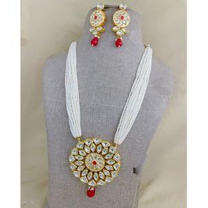 Ensemble collier long et boucles d'oreilles élégants et charmants en plaqué or avec pierres Moissanite, bijoux de créateur pour femme, cadeau pour mariage ou fête - Product Image 1