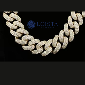 Chaîne Hip Hop personnalisée en argent sterling 925 avec maillons cubains et diamants Moissanite, provenant d'Inde, pour LOISTA JEWELS - Product Image 5