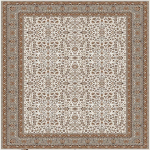 Alfombra Persa Floral Rectangular de Lana y Poliéster, Anudada a Mano, Pelo Medio, Base Antideslizante de Goma, para Sala de Estar - Product Image 3
