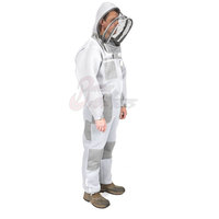 Combinaison d'apiculture confortable en mélange de coton avec chapeau rond et coutures robustes pour une protection durable