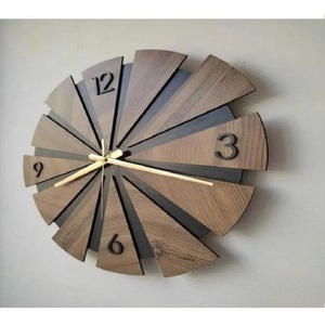 Modern Hanging Wooden Wall <b>Clock</b> Handmade Decorative Silent Non-Ticking Easy Read <b>Battery</b> Powered Home Decor OEM Custom Design. - Product Image 5