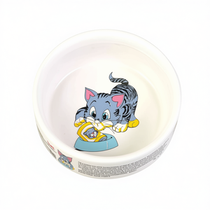 Comedero de Cerámica Blanco de 0.3 l con Motivos para Gatos, Platos y Comederos para Mascotas de 11 cm - Product Image 2
