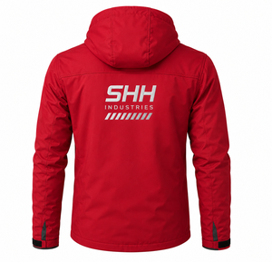 Custom <b>Men</b> Softshell <b>Jacket</b> Waterproof Windproof Hooded Outdoor Hiking Workwear Full Zip Thin Winter Stand Zipper Reflective - Product Image 2