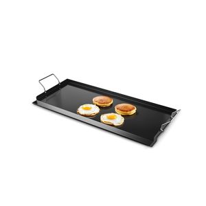 Griglia a Gas Portatile Universale 32x14 Pollici, Piastra Teppanyaki in Acciaio al Carbonio, Griglia BBQ Rettangolare con Struttura in Metallo - Product Image 2