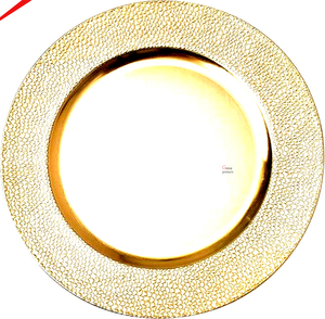Elegant High Finish Metal Charger Plate Round Decorative <b>Table</b> <b>Mats</b> For Events Catering Wedding Banquet Tableware - Product Image 1