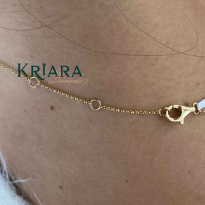 สร้อยคอเทนนิสโมอิสซาไนต์ชุบทอง 18K สำหรับผู้หญิง S925 ทรงกลมเจียระไนแบบบริลเลียนท์ ตัวเรือนแบบหนามเตย สไตล์คลาสสิก เหมาะสำหรับงานแต่งงาน - Product Image 5