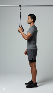 สายรัดออกกำลังกายแบบแขวนสำหรับบริหารหน้าท้อง บาร์ดึงข้อแบบมืออาชีพ สายรัดเสริมความแข็งแรงแกนกลางลำตัว พร้อมแผ่นรองรับแขน ยกขาแนวตั้งได้ ใช้ในบ้าน ทำจากโพลีเอสเตอร์ - Product Image 5