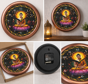 Horloge murale promotionnelle Liviya imprimée Siddhartha Gautama Bouddha - Décoration légère en plastique pour la maison, idéale pour la Saint-Valentin et Pâques - Product Image 2