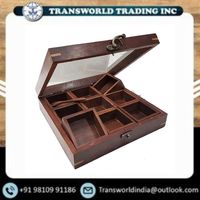 Caja de especias rectangular de madera premium con tapa para almacenamiento en la cocina, hierbas, condimentos y frutas secas