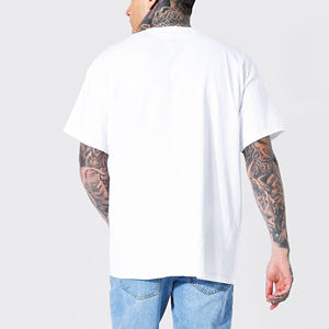 เสื้อยืดผู้ชายผ้าฝ้าย 100% สไตล์ลำลองสำหรับฤดูร้อน พิมพ์ลายโลโก้แบบ DTF ทรงหลวม สีพื้น ระบายอากาศได้ดี สไตล์ฮิปฮอป คุณภาพสูง น้ำหนัก 180 กรัม - Product Image 3