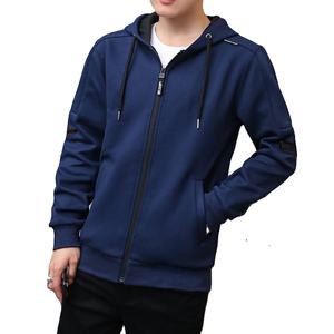 OEM Customized Logo Design Men's Zipper <b>Hooded</b> <b>Cardigan</b> Sweater Jacket Casual Solid <b>Knitted</b> Hoodie - Product Image 3
