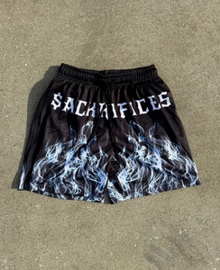 กางเกงขาสั้นตาข่ายสำหรับผู้ชายกางเกงขาสั้นตาข่ายสำหรับใส่ไปยิมฟิตเนสกางเกงขาสั้นผ้าตาข่ายพิมพ์ลายระบายอากาศสำหรับฤดูร้อน - Product Image 1