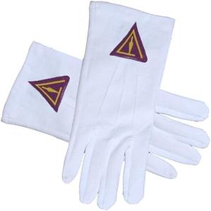 Gants en coton maçonniques pour le symbole de la truelle du Rite de York - Blanc (taille unique) pour les francs-maçons - Product Image 1