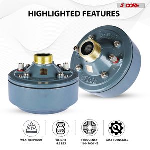 Haut-parleur toutes saisons 5 cœurs à compression, tweeter à cornet 2 pouces, 600W, diaphragme en titane, 16 ohms - Product Image 4