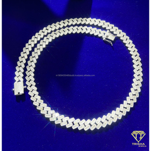 Collar cubano de lujo con incrustaciones de diamantes de moissanita, plata de ley 925, joyería de moda hip hop para hombre - Product Image 2