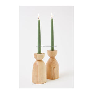 Portavelas de madera hecho a mano, perfecto para espacios de vida contemporáneos, hoteles o centros de yoga, elaborado por artesanos. - Product Image 6