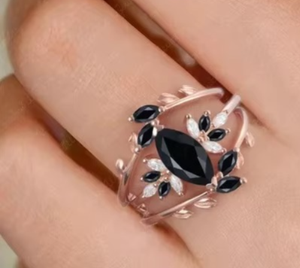 Bague de fiançailles Moissanite en forme de marquis noir belle bague en argent sterling 925 et bijoux personnalisés Hip Hop - Product Image 3