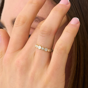 Anillo de Eternidad Completo con Diamantes Cultivados en Laboratorio, Bisel Ovalado y Redondo de Oro Sólido Clásico de 14K/18K, Joyería de Boda al por Mayor - Product Image 5