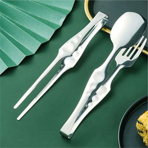 Pinces alimentaires professionnelles en acier inoxydable de 9/12 pouces, résistantes à la chaleur, avec verrouillage, pinces de cuisine en métal, vente en gros, pour barbecue, viande, salade, service - Product Image 6