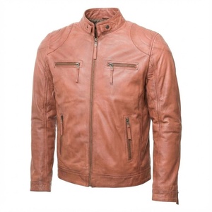 Customizable <b>Men's</b> Slim Fit Leather <b>Jacket</b> for Winter Zip-Up Warm Front Street Best Leather <b>Jacket</b> For Sale - Product Image 1