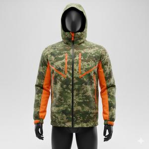 Veste d'hiver camouflage animaux de la jungle, sur mesure, respirante, softshell, légère, confortable, avec fermeture éclair - Product Image 3